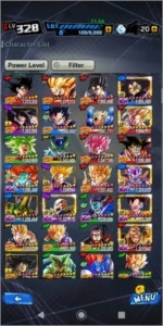 conta dragon ball legends quase full lvl 328