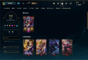 Esmeralda 4 com 50 Champs e 20 Skins - League of Legends LOL