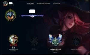 Conta Diamante 3 (76pdl) / 32 Bonecos/ 6 Skins - League of Legends LOL