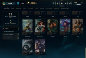 Mestre com 50 Champs e 10 Skins ( 25 PDL ) - League of Legends LOL