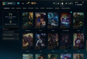 Mestre com 50 Champs e 10 Skins ( 25 PDL ) - League of Legends LOL