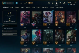Mestre com 50 Champs e 10 Skins ( 25 PDL ) - League of Legends LOL