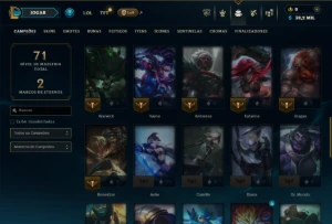 Mestre com 50 Champs e 10 Skins ( 25 PDL ) - League of Legends LOL