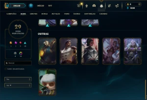 Diamante 2 com 45 Champs e 29 Skins + 1 Prestigio da Syndra - League of Legends LOL