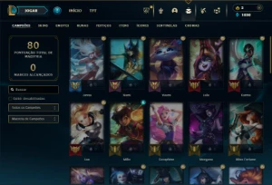 Diamante 2 com 45 Champs e 29 Skins + 1 Prestigio da Syndra - League of Legends LOL