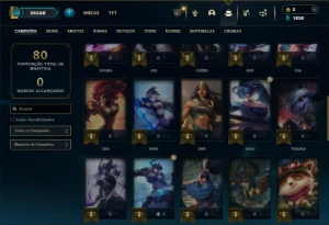 Diamante 2 com 45 Champs e 29 Skins + 1 Prestigio da Syndra - League of Legends LOL