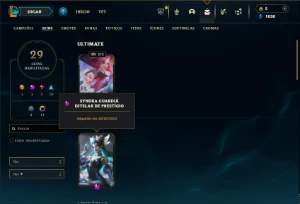 Diamante 2 com 45 Champs e 29 Skins + 1 Prestigio da Syndra - League of Legends LOL