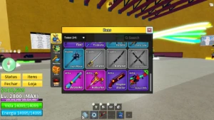 Conta de Blox Fruits (Lvl 2800, fruit storage max 3 etc) - Roblox