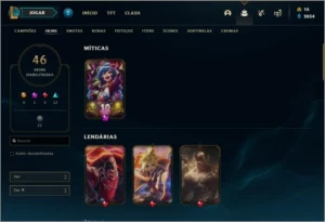 Conta Unranked com 46 skins e 62 champs - League of Legends LOL