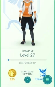 Conta Pokemon GO lvl 27. Team Mystic. 340KSD. - Pokémon