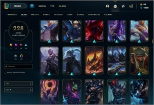 Conta DIAMANTE 1, com MMR POSITIVO E  228 skins. - League of Legends LOL