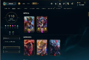 Ferro 1 com TODOS os Champs e 110 Skins - League of Legends LOL