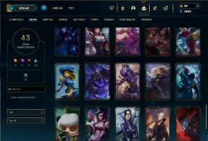 Ferro 1 com 35 Champs e 43 Skins - League of Legends LOL