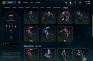 CONTA DE LOL 352 SKINS 5 SKINS PRESTIGIOS - League of Legends