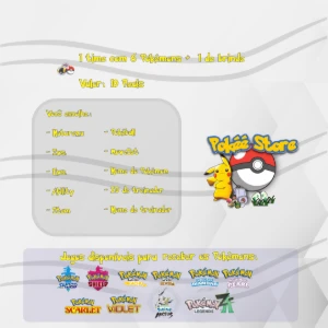 6 Pokémon customizados Shiny Monte Seu Time + 1 Pkm d Brinde