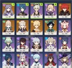 Conta com Diluc, Keqing, Jean, Venti, Albedo e + AR 53 - Genshin Impact