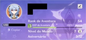 CONTA GENSHIN - GANYU E AMOS E MUITO MAIS - AR54 ENDGAME - Genshin Impact