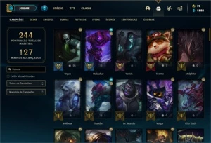 Conta ouro 4 com 95 Champs e 54 Skins + 1 Prestigio - League of Legends LOL