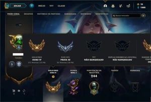 Conta ouro 4 com 95 Champs e 54 Skins + 1 Prestigio - League of Legends LOL