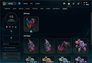 Conta ouro 4 com 95 Champs e 54 Skins + 1 Prestigio - League of Legends LOL