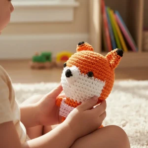Raposa Cabeçuda Amigurumi Artesanal Bebê Decoração Quarto - Artesanato e Personalizados
