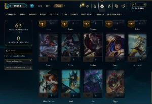 Diamante 4 com 30 Champs e 1 Skin +16 Fragmentos - League of Legends LOL