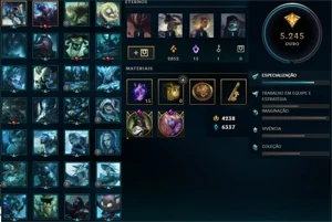 Conta LOL League of Legends com 4238 RP e 74 skins