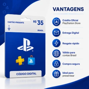Gift Card PlayStation Store R$ 35Código |Digital Oficial BR - Gift Cards