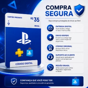 Gift Card PlayStation Store R$ 35Código |Digital Oficial BR - Gift Cards