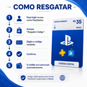 Gift Card PlayStation Store R$ 35Código |Digital Oficial BR - Gift Cards