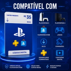 Gift Card PlayStation Store R$ 35Código |Digital Oficial BR - Gift Cards