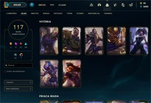Conta LOL (season 2) com skins/vitoriosas e ícones raros - League of Legends
