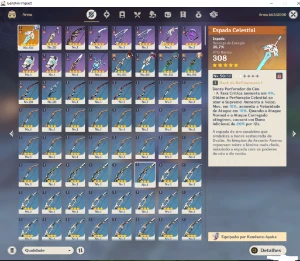 Conta Genshin impact Hutao+ayaka+espada celestial rank 31