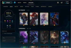 CONTA LOL - PLATINA 4 - FULL CHAMP + 231 SKINS - League of Legends