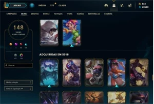 Conta LVL 572 860 RP 70K EA I Skins vitoriosas - League of Legends LOL