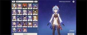 AR 51 - Ganyu C1+Diluc C1+Xiao+Qiqi + 3 Armas 5 Estrelas - Genshin Impact