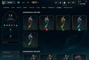 60% Wr / Diamante 4 / Entrega Auto / 9 Skins / 22K Essencia - League of Legends LOL