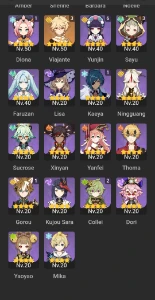 Conta Genshin Impact Com Ayaka, Kazuha, Yelan e etc....