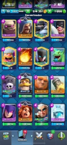 Conta Clash nv 30, 5379 troféus,arena15, 1056 gemas - Clash Royale