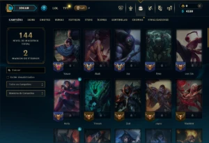 Platina 1 com 65 Champs e 25 Skins +4 Vitoriosas - League of Legends LOL
