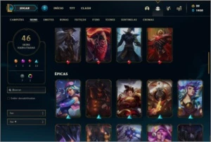 Conta ouro 2 com 96 champs e 46 skins - League of Legends LOL