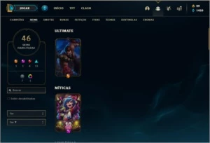 Conta ouro 2 com 96 champs e 46 skins - League of Legends LOL