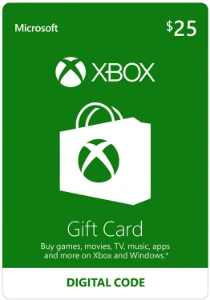 Gift Card Digital Xbox Cash R$ 25,00 - Gift Cards