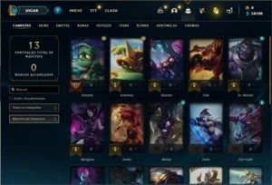 Conta Platina 3 com 22 Champs e 3 Skins + 16 Espolios - League of Legends LOL