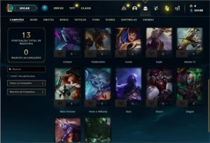 Conta Platina 3 com 22 Champs e 3 Skins + 16 Espolios - League of Legends LOL