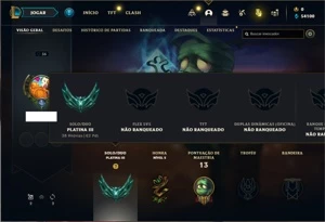 Conta Platina 3 com 22 Champs e 3 Skins + 16 Espolios - League of Legends LOL