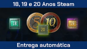 Conta steam 19 anos de serviço Moedas de 5 e 10 anos - Counter Strike CS