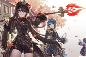 Genshin impact Conta com Hu Tao, Ayaka e Diluc