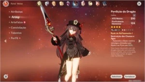 Genshin impact Conta com Hu Tao, Ayaka e Diluc