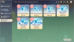 Genshin impact Conta com Hu Tao, Ayaka e Diluc